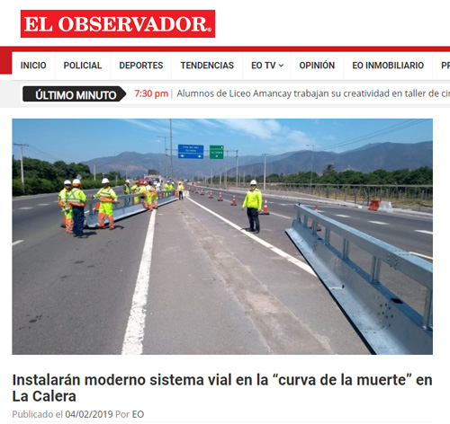 Meiser Strassenausstattung in Chile: ein gate guard wird von Meiser Strassenausstattung installiert.
